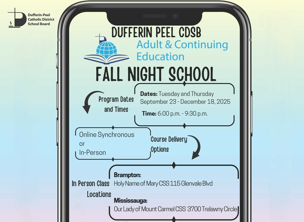 DPCDSB Winter Night School poster