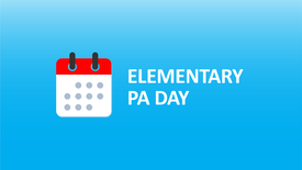 Elementary PA DAY text on blue background with Calendar icon